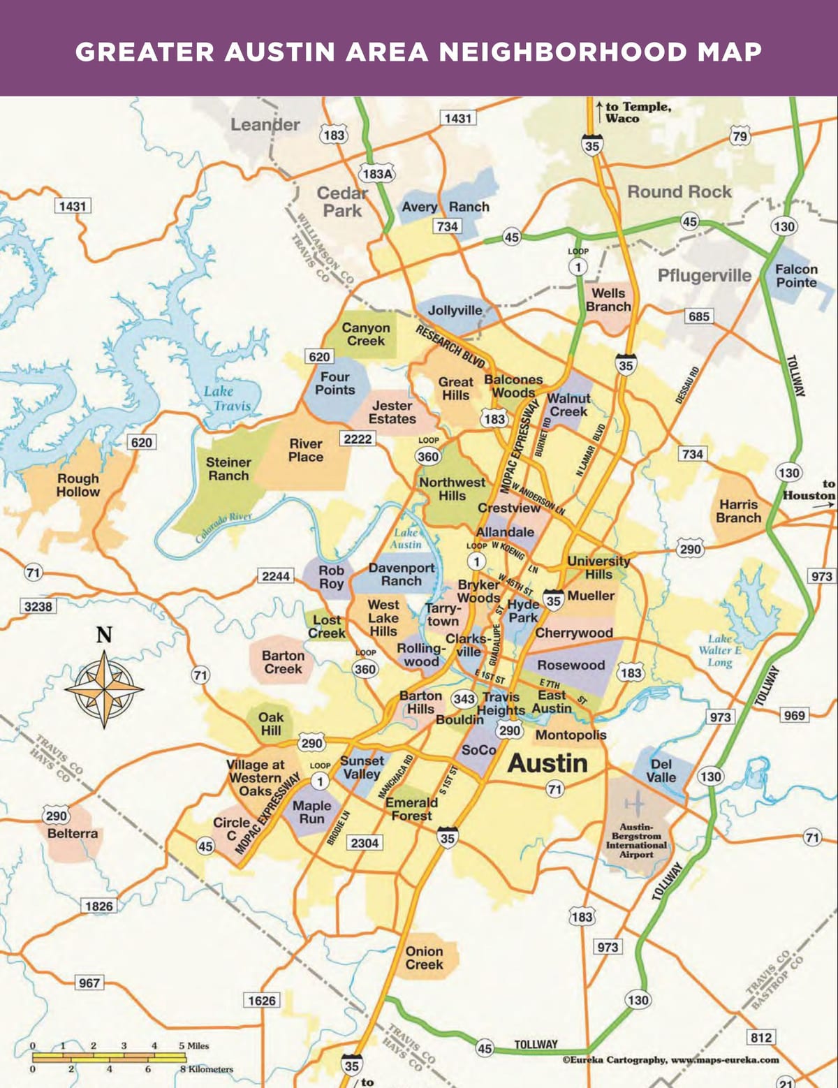 mapu Austin Tx štvrtí