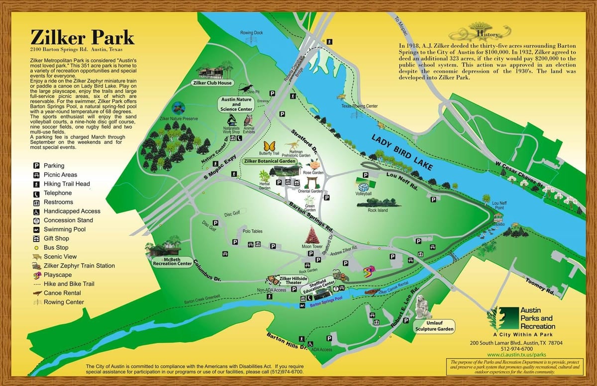 mapa Zilker Austin